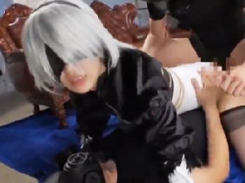 「いっぱいしぇいしくだしゃい‥」肛門まんこ2穴中出しFUCKでアへる淫乱コスプレイヤー素人痴女3Pアナルのエロ動画