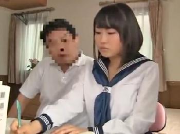 ヘンタイな家庭教師に迫られ抵抗出来ずに犯されてしまう巨大バスト女子校生巨乳美少女盗撮のエロ動画