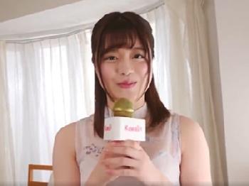 『ドキドキします』純真無垢かわいい新人アナウンサーのSEX体験レポート!美少女痴女顔射フェラ3Pのエロ動画
