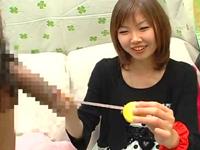 美形お姉さんによるチン長計測→ついでにそのまま抜いてもらいました素人手コキのエロ動画