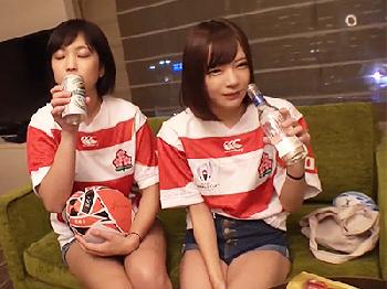 ラグビーフィーバーに乗っかって盛り上がるミーハー女子たちのワレメにトライ！素人美少女痴女顔射ハメ撮りナンパ乱交のエロ動画
