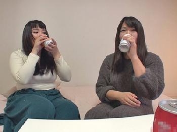 ほのぼの初レズビアン体験の直後、絶倫巨大チンポにハードピストンされるムチ子巨乳素人乱交のエロ動画