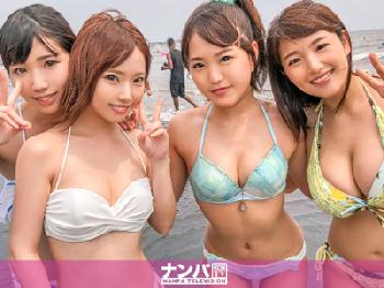 いたらラッキーハズレなし女子大生4人組を海ナンパして乱交パコ巨乳素人美少女お姉さんのエロ動画
