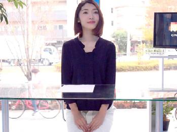 女子アナ志望の女子大生が淫語ニュースを読みながら激イキ！素人お姉さん顔射のエロ動画