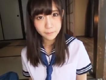 セーラー服の可愛い美形少女と和風の部屋でしっぽり性交女子校生美少女顔射ハメ撮りのエロ動画