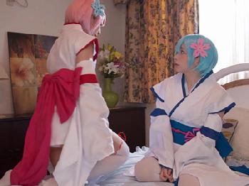 RE:エロから始める異世界性活で欲情姉妹と3Pファック美少女コスプレ阿部乃みく麻里梨夏のエロ動画