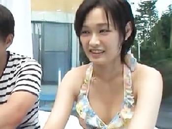 『すごい気持ちよかったです‥』水着美形お姉さんがミラー越しの彼氏の前で寝取られる素人美少女中出しナンパのエロ動画