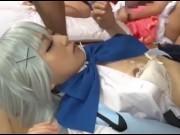 コスプレーヤーのオフ会を開催→実は乱交パーティであっちこっちで性行為！お姉さん美少女素人の無料エロ動画