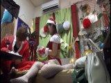 クリスマスだからサンタコスプレで一日中セクロスするカップルの盗撮映像！巨乳美少女素人フェラの無料エロ動画