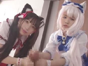 欲情期を迎えたとびきりキュートな人型ネコ美形少女メイド二人組がご主人様にせックスご奉仕!!!美少女中出しフェラ童顔ぶっかけ3...