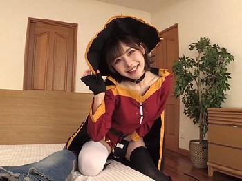 コスプレ好きの彼女に猛烈ピストン→悶絶イキ！巨乳美少女痴女中出し深田えいみのエロ動画