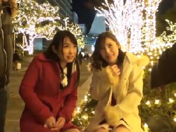 素人美形お姉さんコンビをナンパで捕まえて→お持ち帰りガチハメ顔射のエロ動画