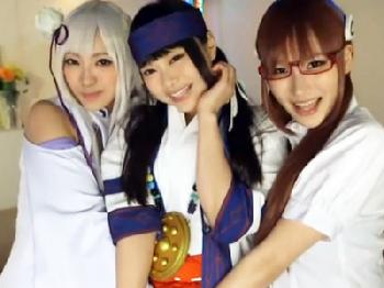 ヒミツの装置で時間を止めてコスプレイヤー達の生マンコを堪能しまくり美少女ロリめがね顔射乱交のエロ動画