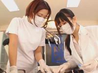 クリニックで紗倉まな・大槻ひびきとハーレム逆3人プレイ！すけべ痴女二人組に責められ連続射精！巨乳お姉さんM男の無料エロ動画